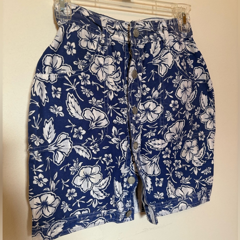 Vintage Reversible Jean Button Skirt